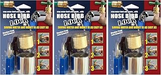 Hose Bibb Lock – Original Outdoor Faucet Lock Prevents Water Theft and Waste, Easy to Use, Comes with Padlock, Protect Plumbing, Water and Money, DSL-2-3 Pack