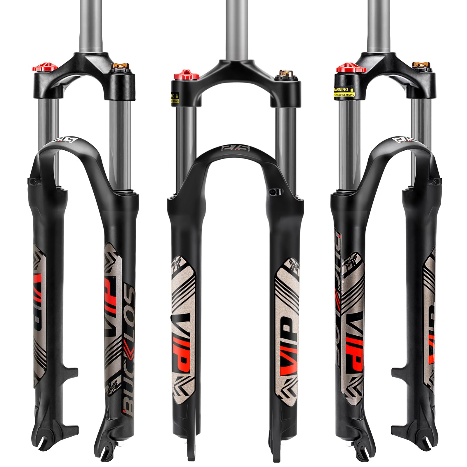 AEYINO 26/27.5/29 MTB Suspension Fork Travel 100mm, 28.6mm Straight Tube QR 9mm Crown Lockout Aluminum Alloy XC Mountain Bike Front Forks