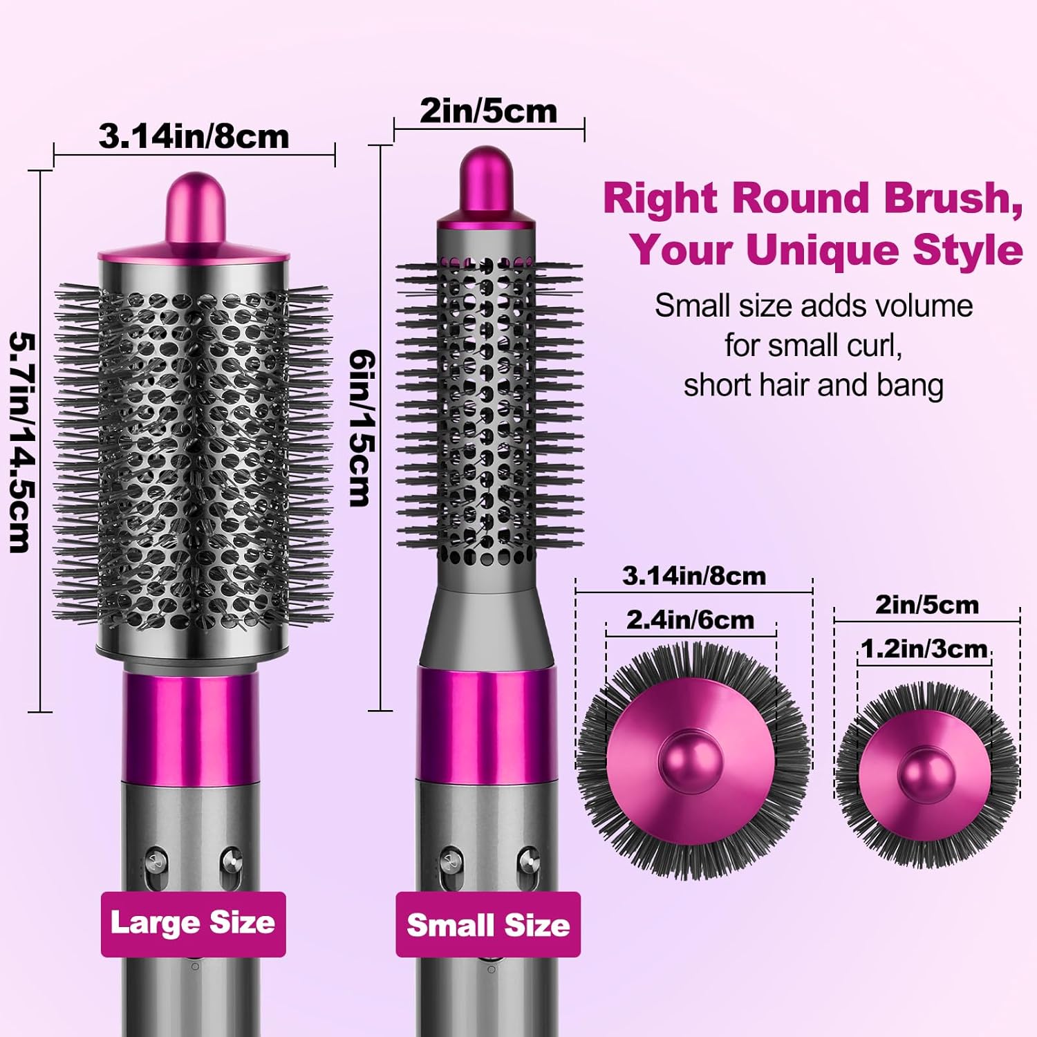 Small Round Volumizng Brush and Wave Curl Diffuser for Dyson Airwrap HS01 HS05 HS08, to Dryer Faster and Define Curls Hair