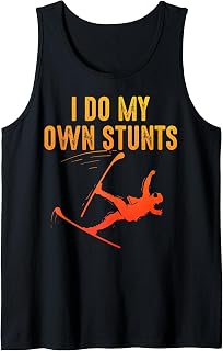 Unique Skiing Art for Men Women Kids Skier Mountain Skiing Sleeveless Tank Top