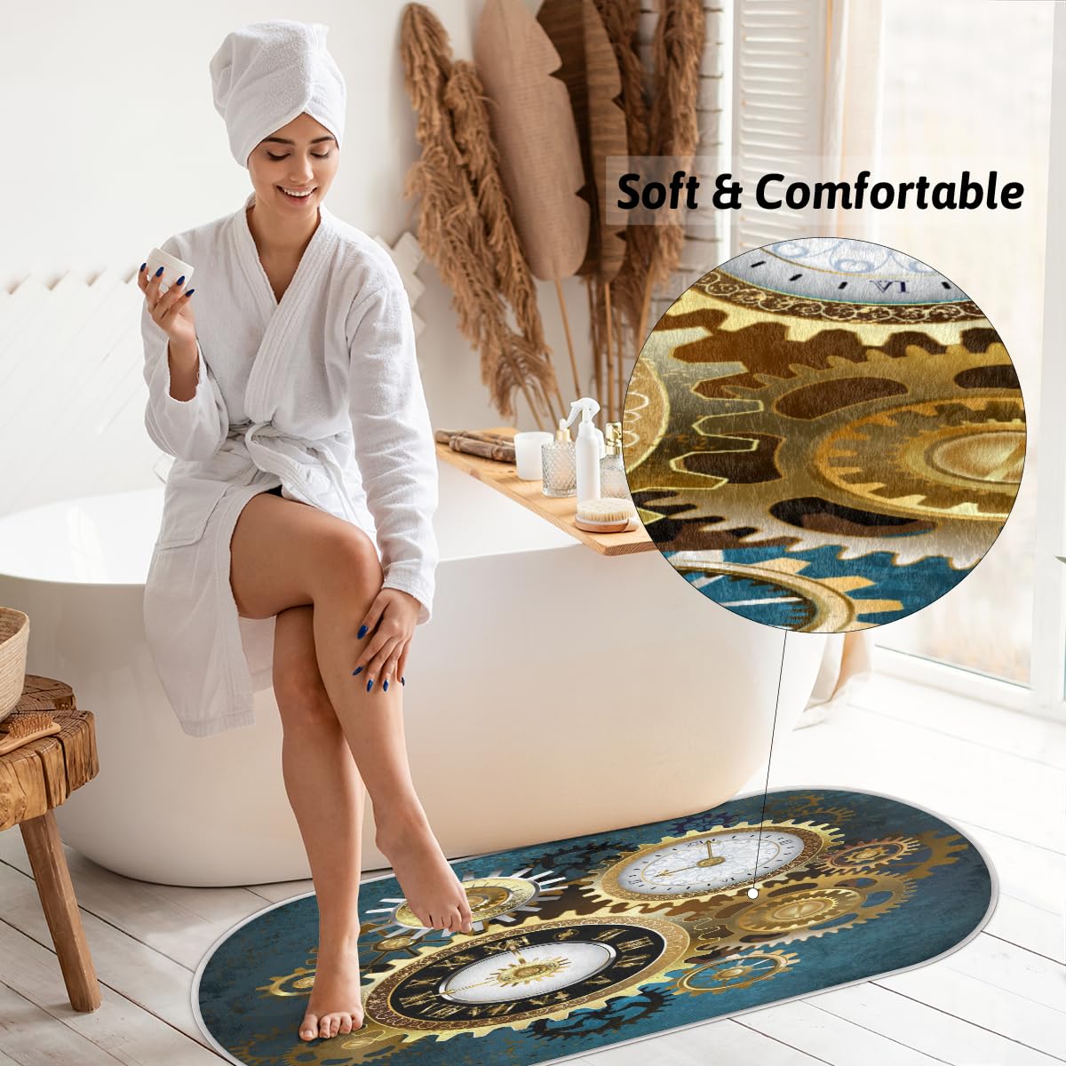 TropicalLife Vintage nadruk dywanik mata 50 x 120 cm, vintage retro długie włosy pogrubione dywaniki do pokoju kuchni domu łazienki wewnątrz antypoślizgowa mata podłogowa dywaniki