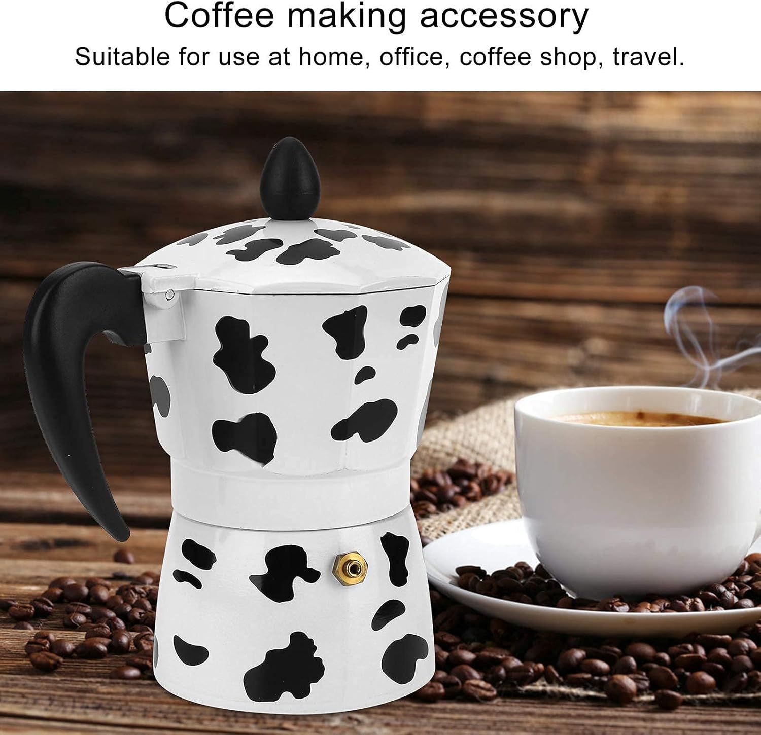 Moka Pot, Aluminum Alloy Moka Espresso Coffee Kettle with High Thermal Conductivity Easy to Clean Portable Moka Coffee Pot for Gas Stove Electric Ceramic Cooker