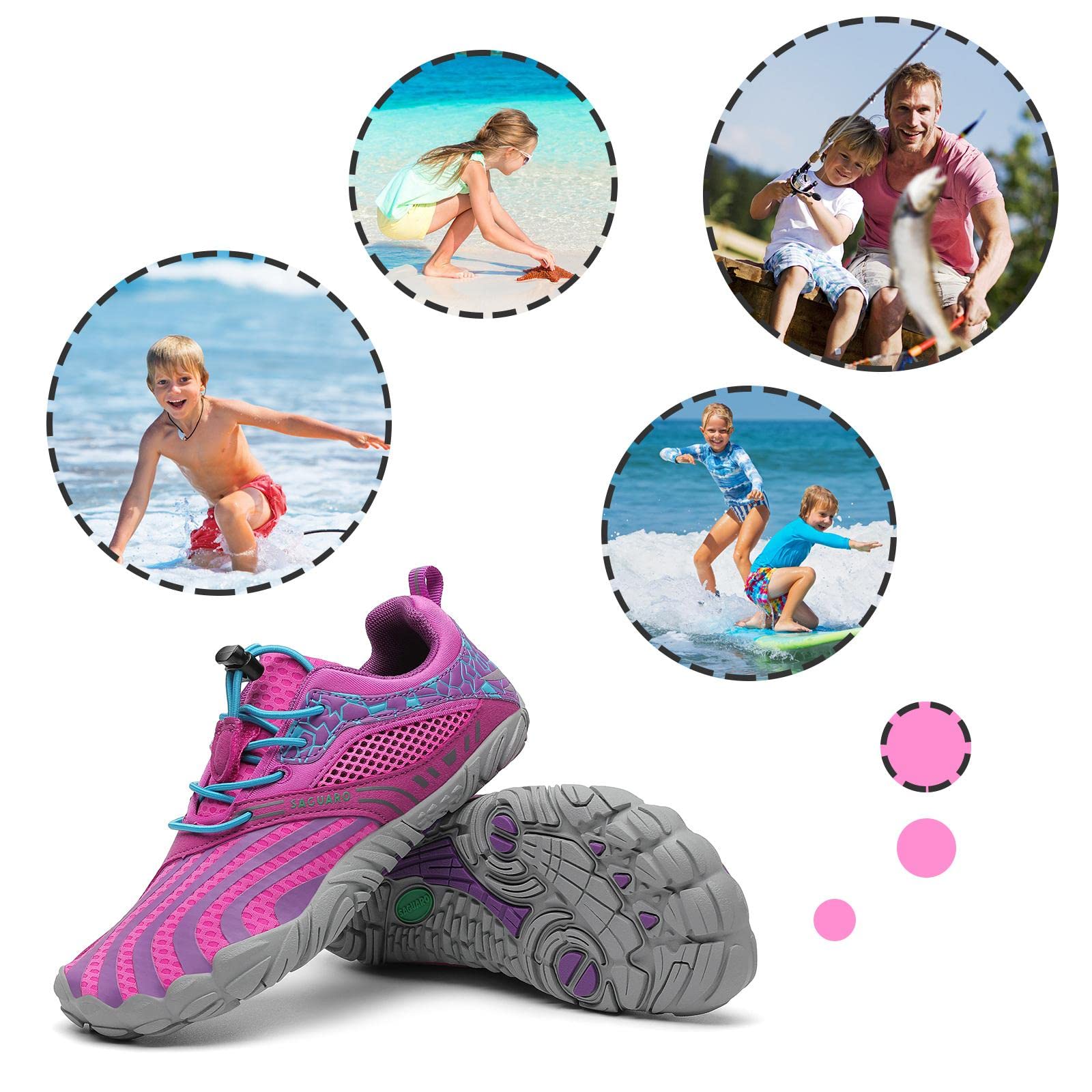 SAGUARO Niños Calzado Descalzos Zapatillas de Trail Niñas Transpirables Minimalistas Zapatillas de Deporte, 24-36 EU — view 19