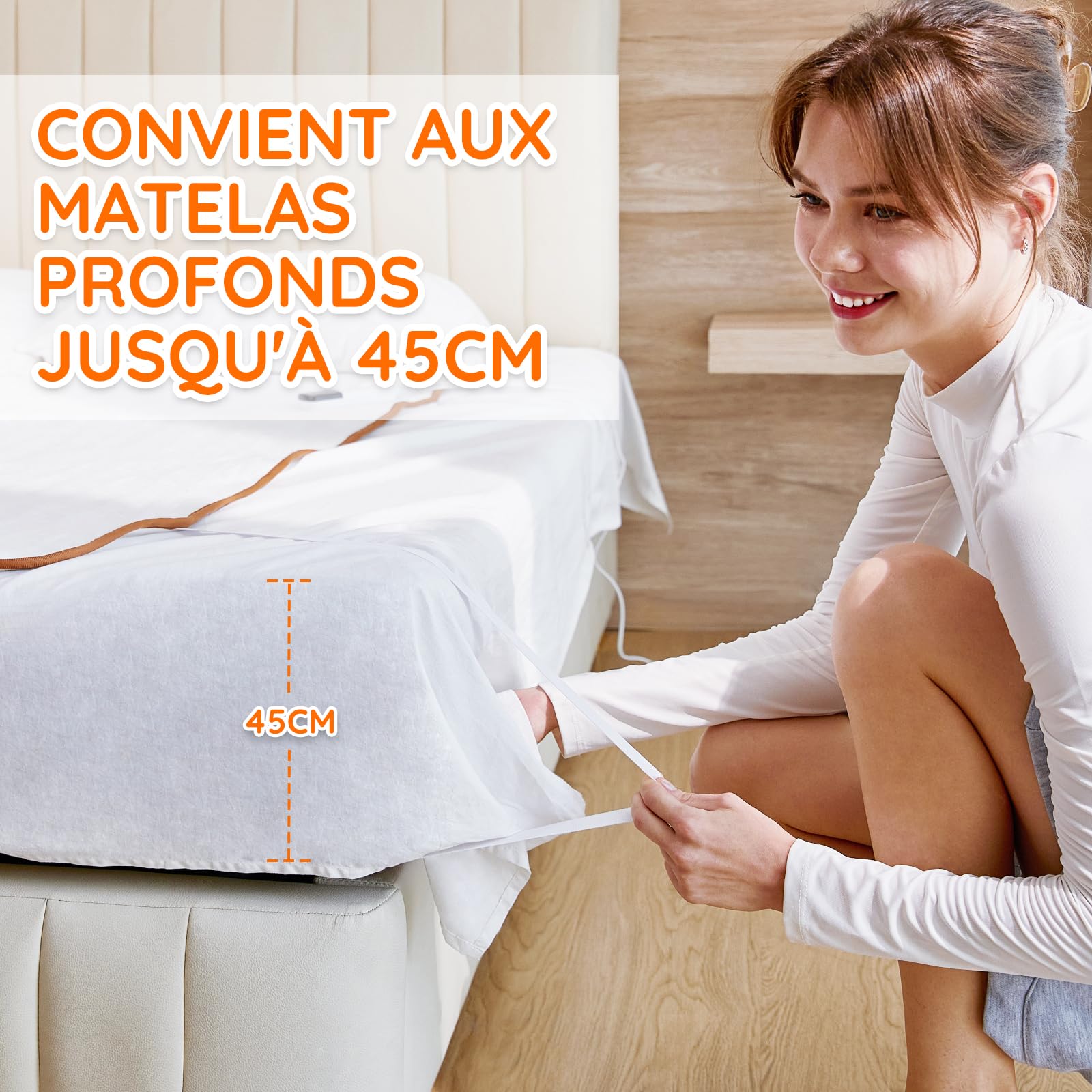 Mia&Coco Couverture Chauffante Électrique, sous-Couverture Chauffante avec Minuteries De 12 Heures Et 3 Réglages De Chaleur, Affichage LED, Machine Lavable (150 X 80 cm)