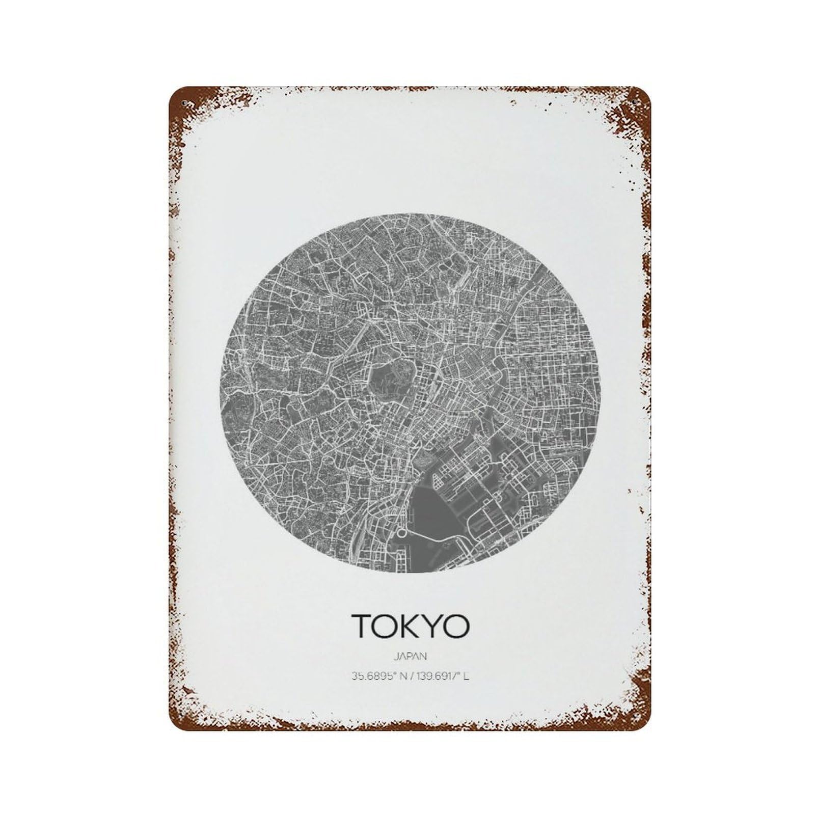 xiaoxiaoshen Tokyo Map Modern Home Decor Wall Decor Art Metal Tin Poster Modern Home Decor Art Home Bar Shop Decorations Vintage Sign 40x30cm