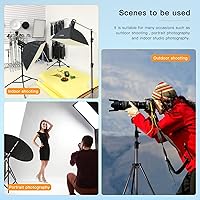 Vista 4 de Godox Trípode de Luz de Aluminio Resistente para Iluminación de Fotografía en Estudio, Fondos, Monolights, Flash Estroboscópico - 286CM, 112 Pulgadas