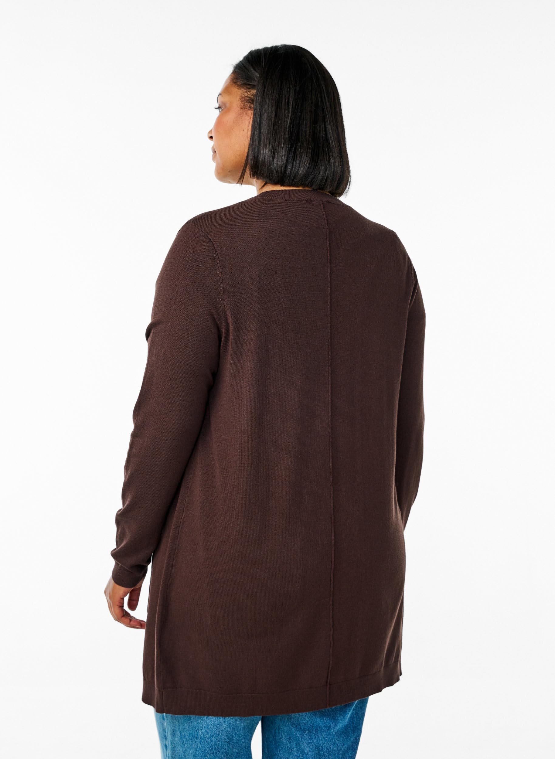 Zizzi Cardigan long pour femme - Cardigan confortable - Cardigan à manches longues avec poches - En mélange de viscose doux et élastique - Grande taille tendance - Taille 42-60