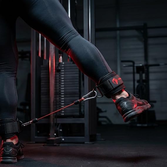 Ekkovision Ankle Straps for Cable Machines Padded, Adjustable Gym Ankle Cuffs for Glutes, Leg Workouts & Strength Training