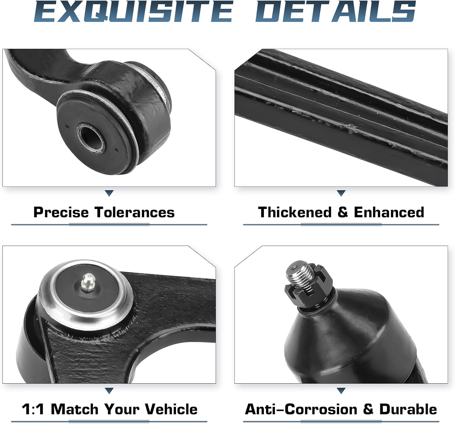 Front Upper Control Arm with Ball Joint for Dodge Ram 1500 2002-2005 RWD, Sway Bar End Link + Outer Tie Rod End Suspension Kit K7424 K7411 K7400 ES3538 8Pcs