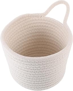 Cabilock Blanket Woven Basket Flower Basket Cotton Rope Storage Sundries Holder Hamper Wall Hanging flowerb Flower Arrangement Decorations Storage Bag Shelf Baskets Small Rope