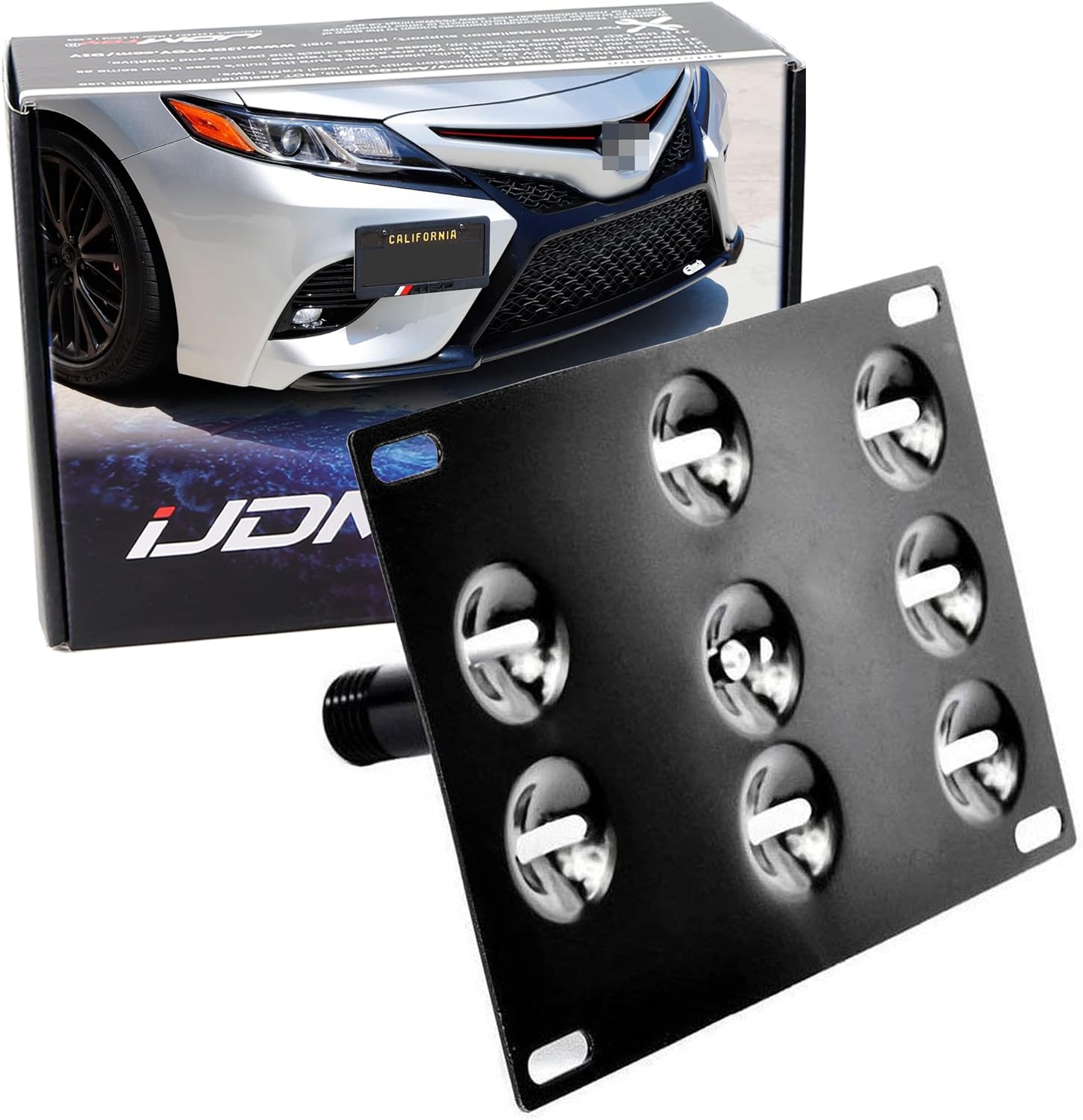 iJDMTOY No Drill Front Bumper Tow Hook License Plate