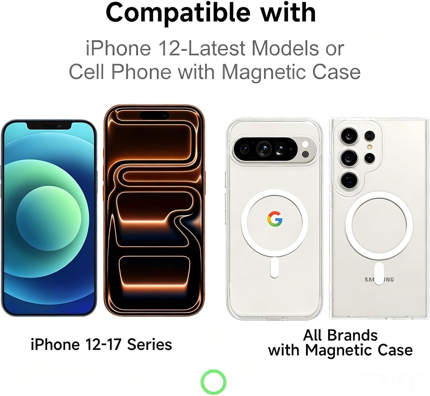 LoeoeL Magnetic Phone Wallet Compatible with Magsafe Wallet, Silicone ID Credit Card Holder Wallets for Back of Phone Pocket, Slim Thin Pouch Sleeve Wallets for iPhone Samsung Pixel, White image 2