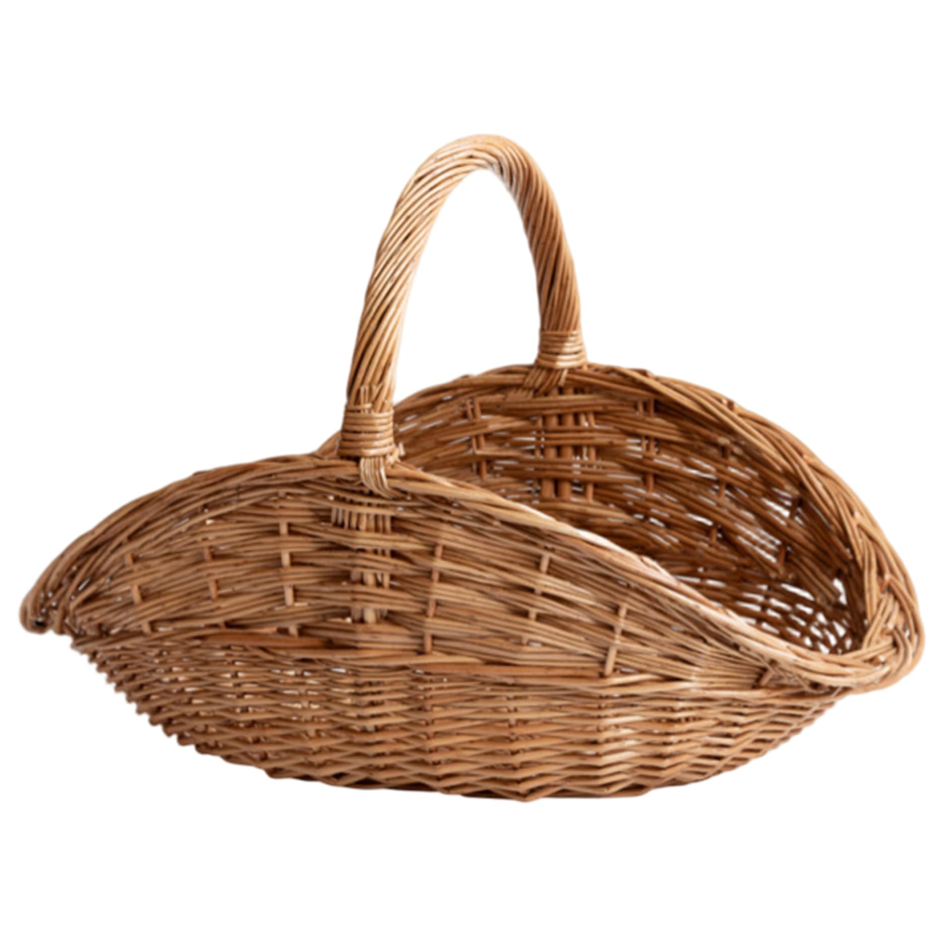 Panier de récolte, Panier de Jardin tissé à la Main avec poignée, Grands paniers Pique-Nique tissés pour la décoration du Jardin et la Ferme et l'organisation la Maison