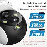 Socheerfull 4G LTE Cellular Solar Security Camera – Works without Wi-Fi