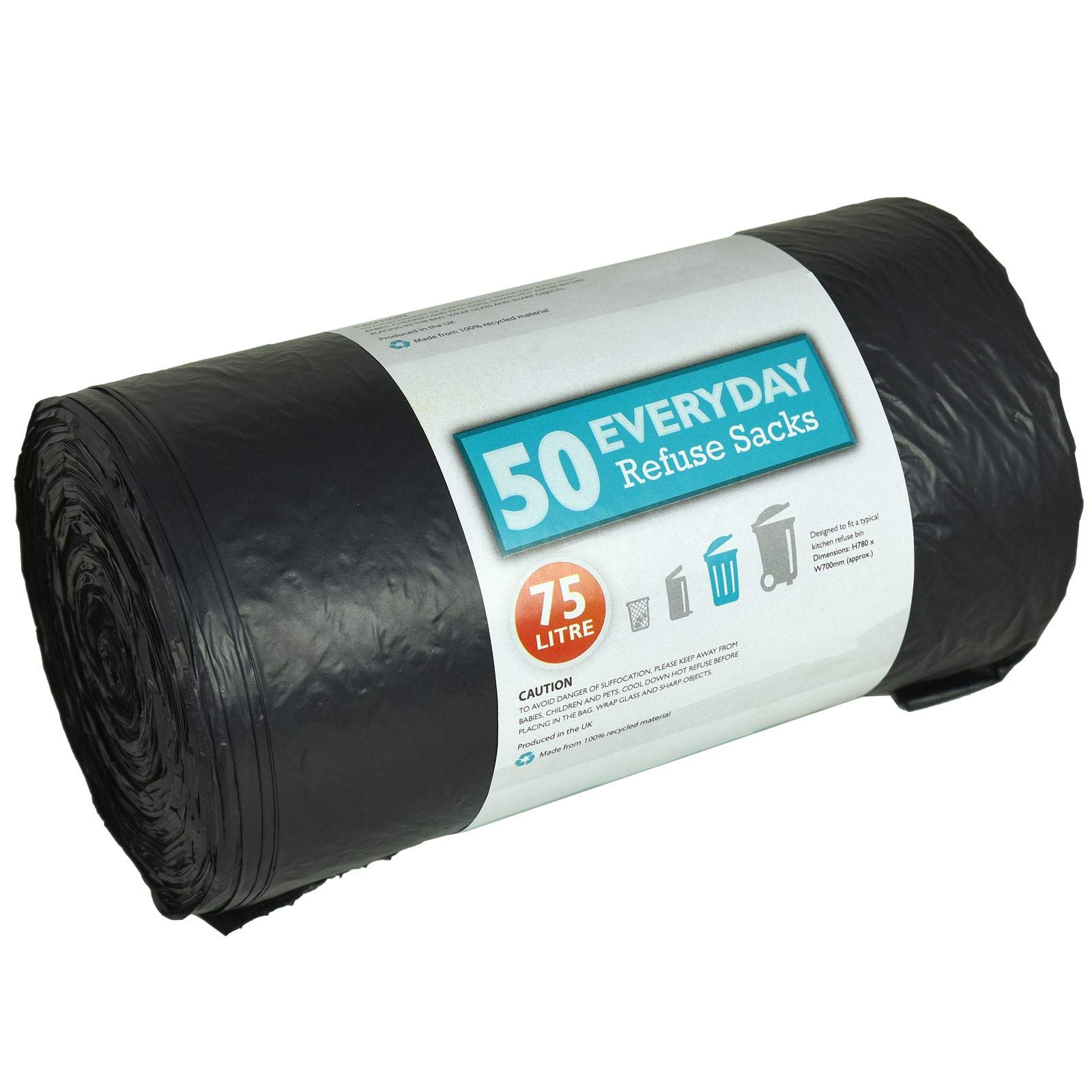 Buy ALBERT AUSTIN Black Bin Bags Pack of 50 Heavy Duty Black Bin