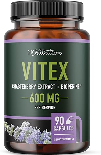 Suplemento Vitex para mujeres de 600 mg Suplemento de chasteberry para mujeres apoya el equilibrio hormonal, la menopausia, el síndrome