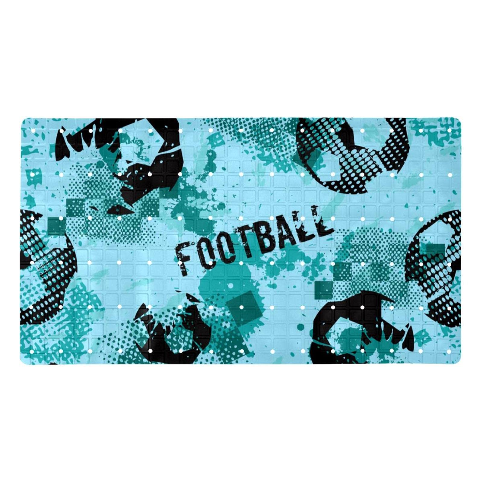 Tapis de douche football antidérapant avec ventouses anti-glissade baignoire