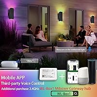 Vista 3 de Luces de pared para exteriores, luces LED RGB del anochecer al amanecer, IP56 de aluminio negro antioxidante, impermeable, montaje de pared