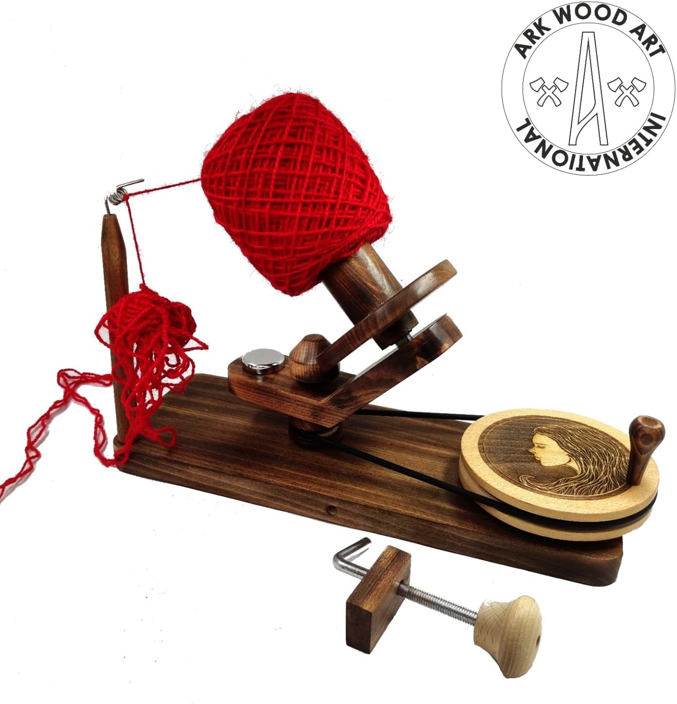 Wooden Yarn Winder for Wool Knitting Unique Designer Adorable Yarn Winder Handcrafted Knitting Weave Yarn Craft Gift for Elders by A.F. Luxury Handicraft