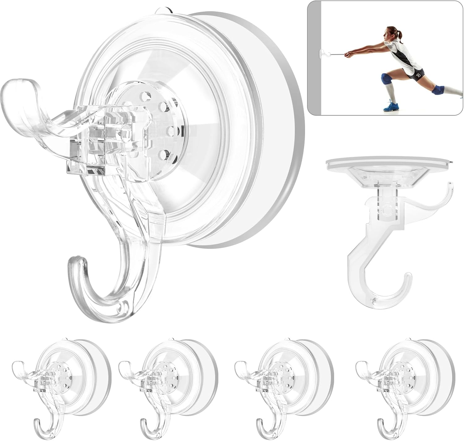 Amazon.com: AENTGIU Suction Cup Hooks for Shower Wall, 5 Pack Bathroom ...