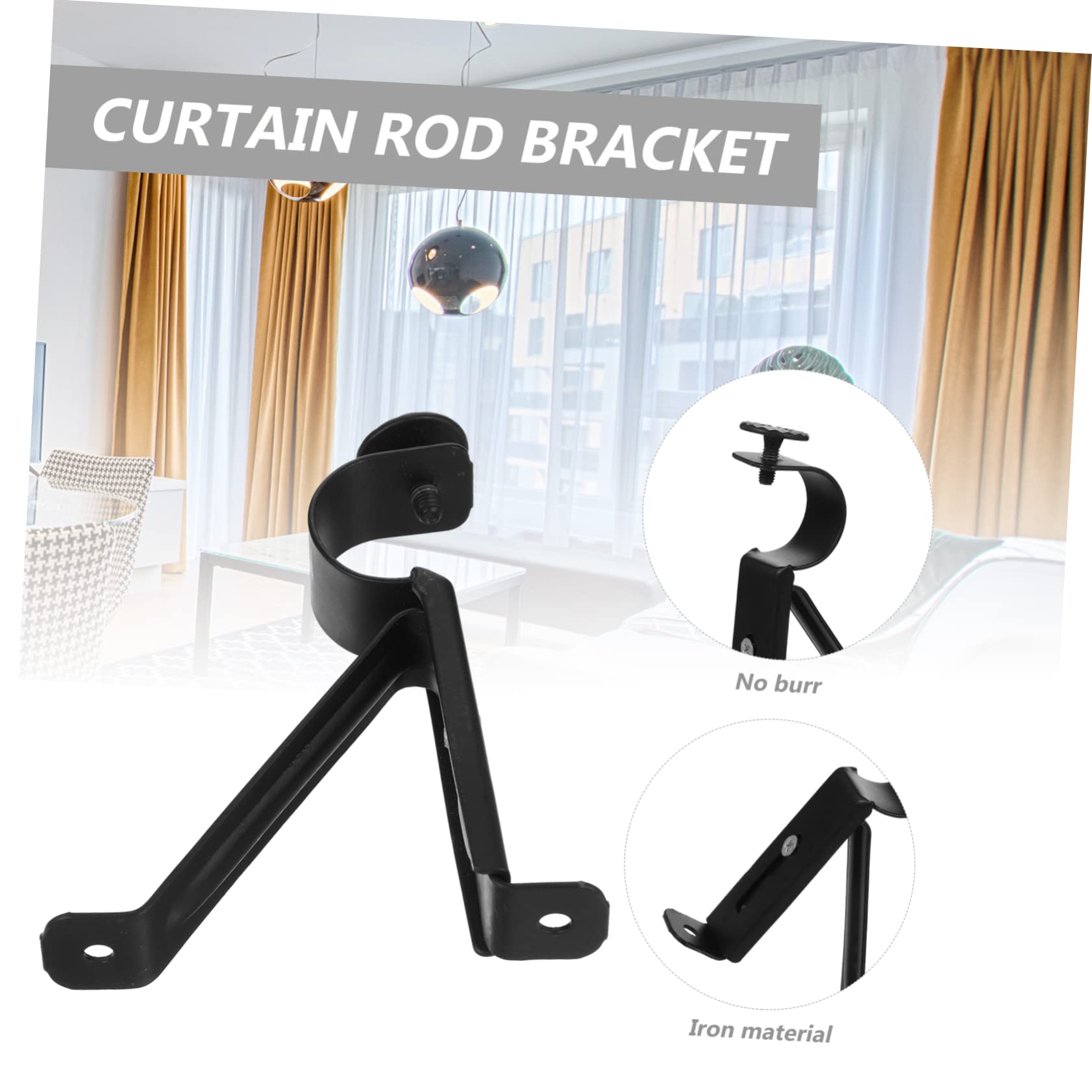 Cabilock 2Pcs Heavy Duty Curtain Rod Bracket Holder for Wall Mounting for Draperies and Home Decor Easy to Install Classic Finish