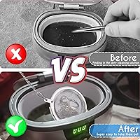 Vista 2 de AIERSA Cesta de limpieza ultrasónica, cesta de acero inoxidable de 2 piezas para limpiador ultrasónico de joyas, piezas pequeñas y solución