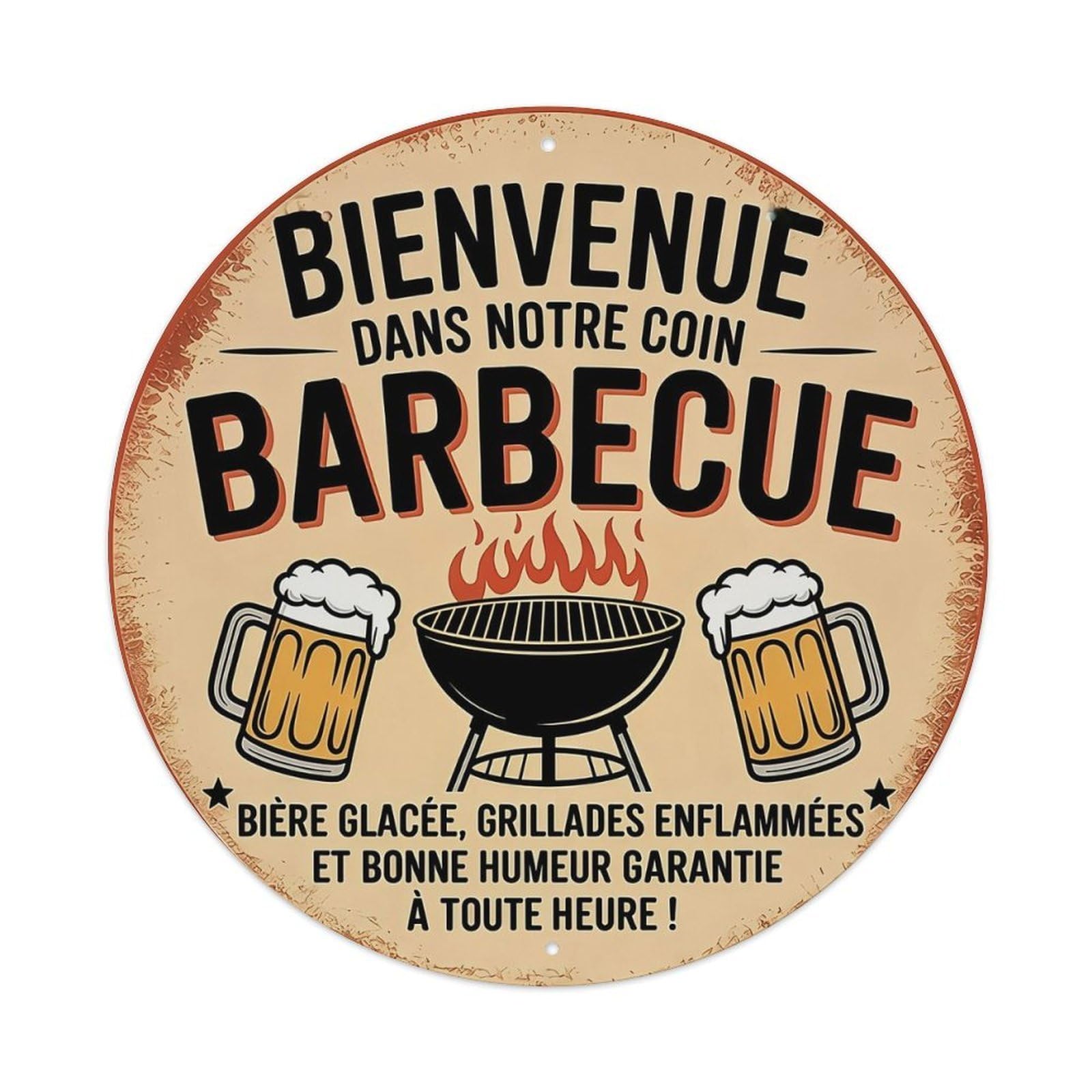 Bienvenue Dans Notre Coin Barbecue Metal Tin Sign Plaque
