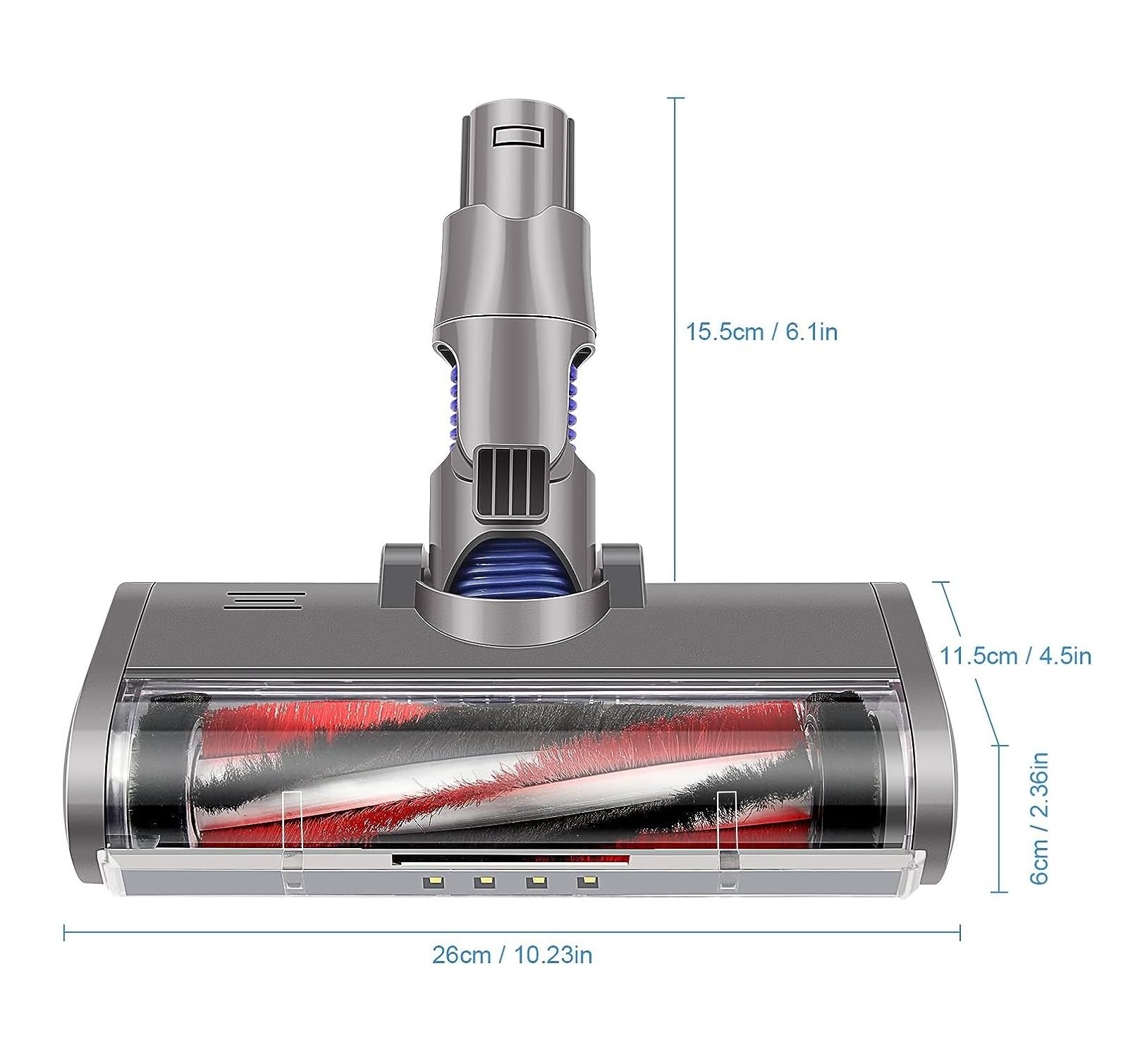 Compatible for Dyson, V6 DC44 DC58 DC59 DC61 DC62 Aspiradora Cabezal de cepillo de piso motorizado Cabezal de rodillo de barredora suave Reemplazo de cepillo de piso