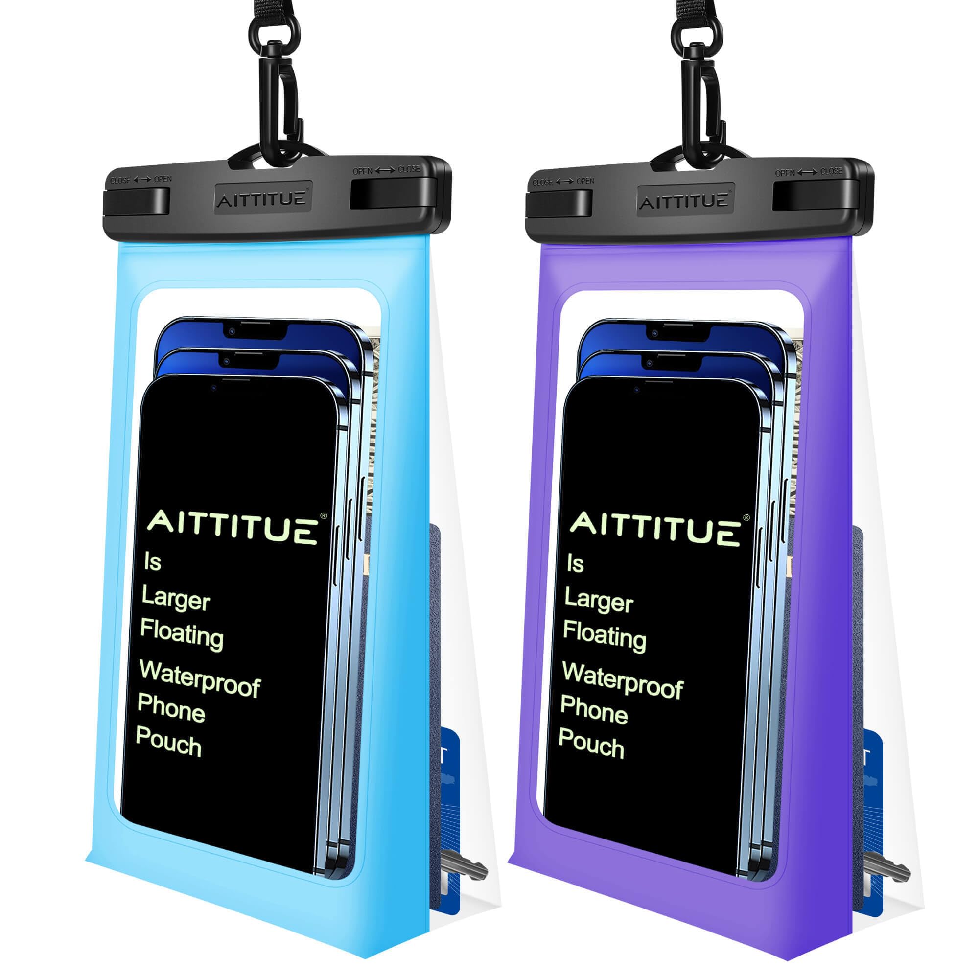 Box Lot of Newwpon Floating Waterproof Phone Pouch : 2 Pack Float Clear Cell Holder Protector with Lanyard - Universal Floatable Water Proof Dry Bag Case for iPhone Samsung Galaxy for Beach Swimming Pool