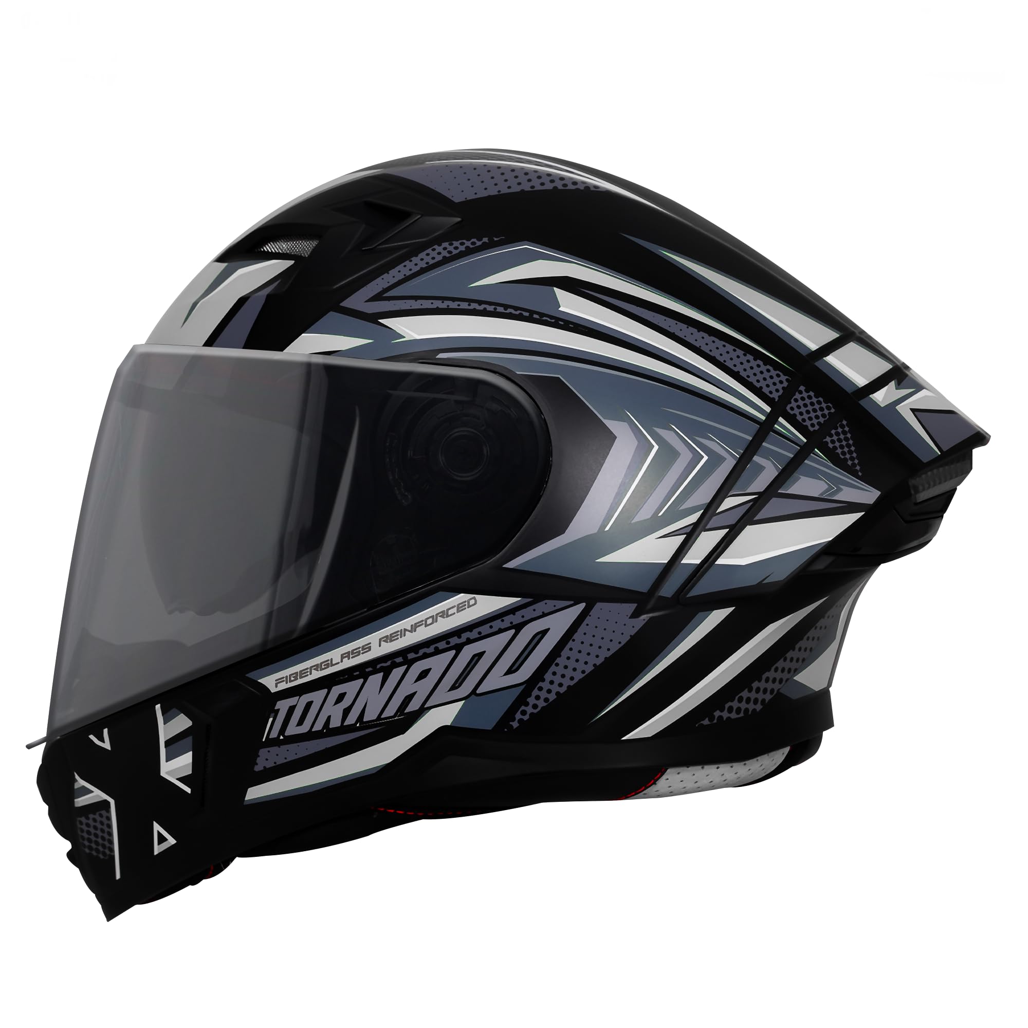 Steelbird SBA-11 Tornado Grey Reflector ISI and DOT Certified Full Face Graphic Helmet for Men-image-28