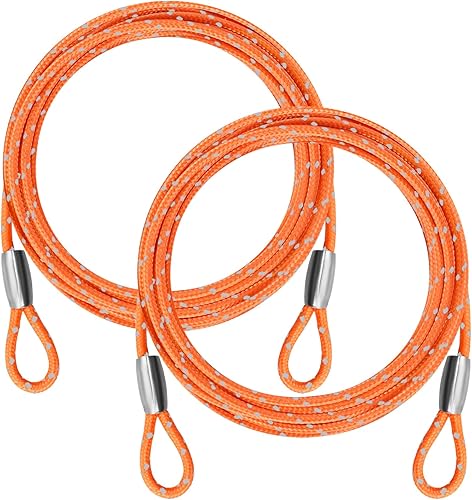 Miniatura 13 de Cable de acero de seguridad de 0.13 pulgadas, 4/6/10/15 pies de longitud, cable de bloqueo de bicicleta, cable de acero inoxidable con bucles para