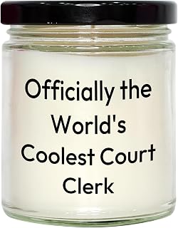 Gifts from Friends and Family to Court Clarks - Quotes Officially The World's Coolest Court Clerk, 9oz Vanilla Soy Candle, and Christmas