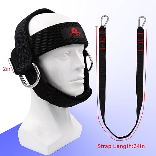 Miniatura 2 de Arnés de cuello Levantamiento de pesas con cadena Correa ajustable Equipo de ejercicio de cuello