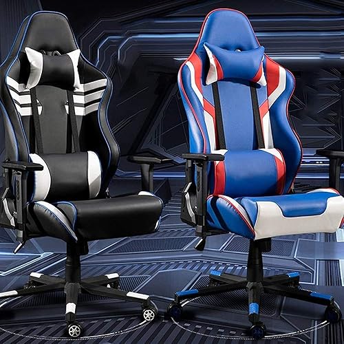 Miniatura 4 de ROOMAN Desk Chairs with Wheels Game Gaming Chair Computer Chair Home Lift Office Seat Internet Cafe Anchor Sports Racing Chair (Color  Black) (Color
