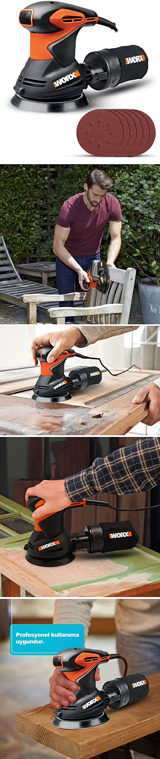 WX652.1 Worx - Roto-Orbital Sander 125 millimetri.