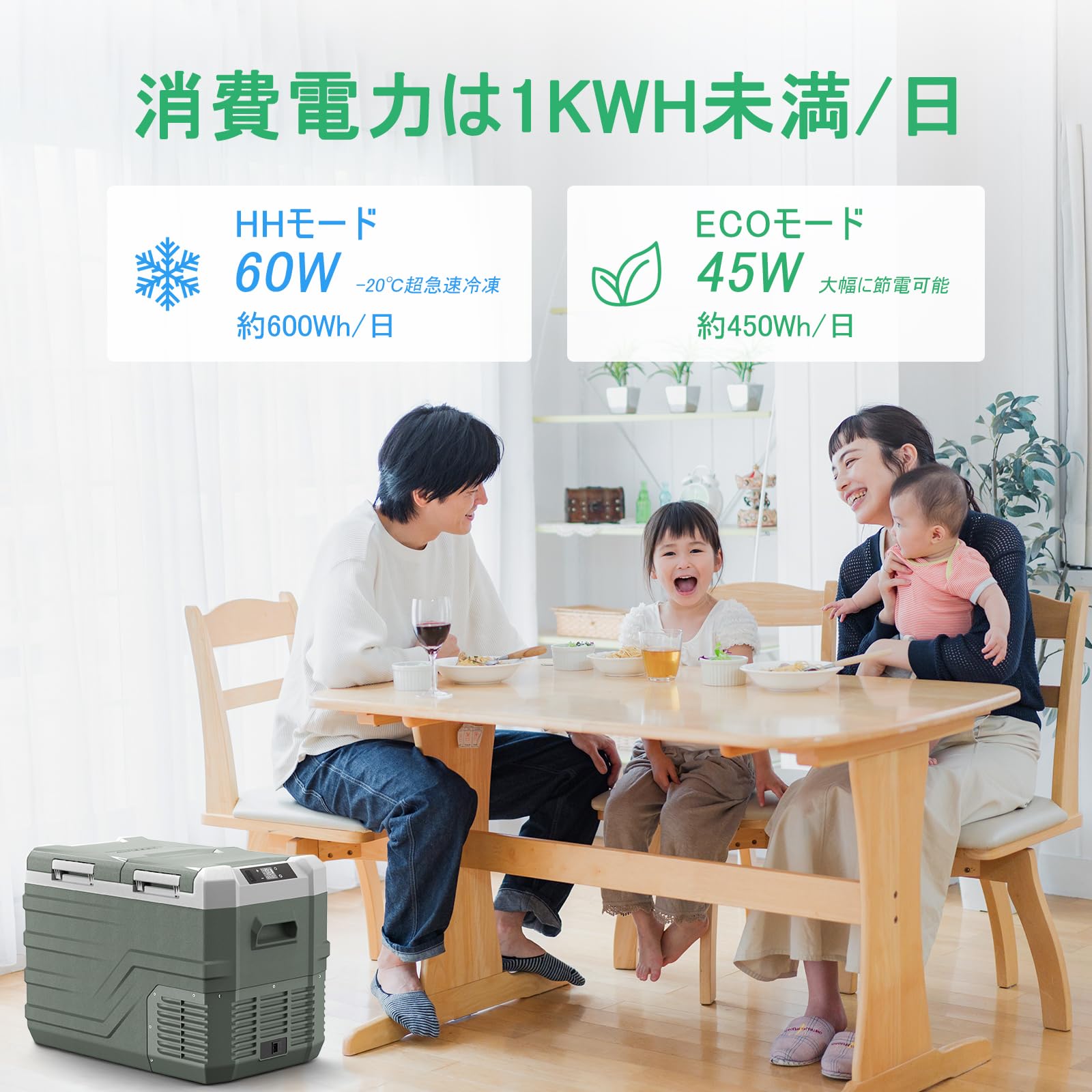 Alpicool 2室31Lポータブル冷蔵庫 独立温度制御 3WAY電源対応