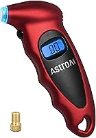 AstroAI Digital Tire Pressure Gauge 0-150 PSI - 0.1 Accurate Increments, Backlit LCD, Presta Adapter, 4 Units for Cars Trucks Bikes (Red)