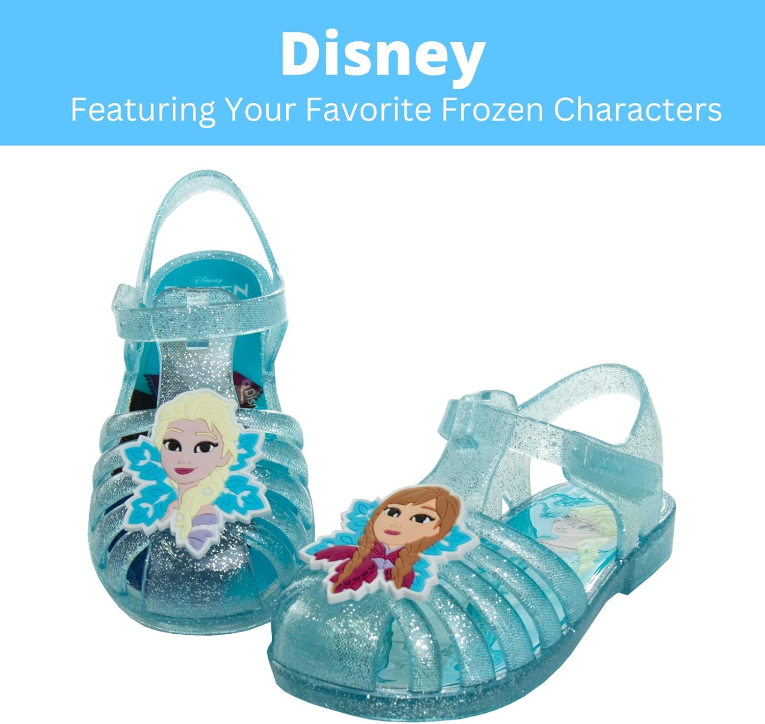 Disney Girls Sandal Frozen Minnie Mouse Sesame Street Elmo Abby and Peeps Jelly Sandals for Girl Size Infant/Toddler/Little Kid - Image 2