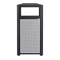 Vista 2 de Safco Evos Steel Trash Can, 38 Gallons, Indoor and Outdoor Use, Commercial Garbage Can with Plastic Liner