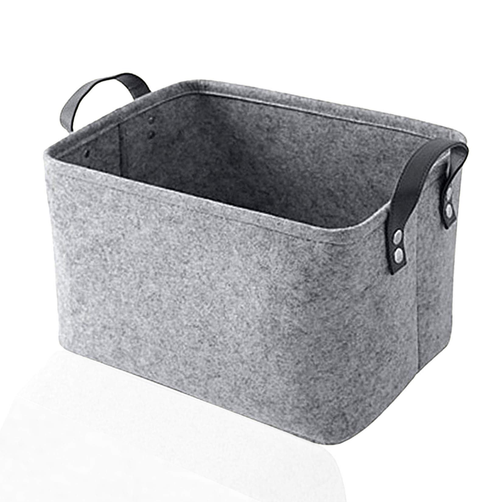 Opbergmand, vilten organizer, opvouwbare opbergdoos, vilt, box, opslag, vilt, opbergdoos, kledingkast, rek, mand, vilt vilten mand, opbergkast (grijs, 1