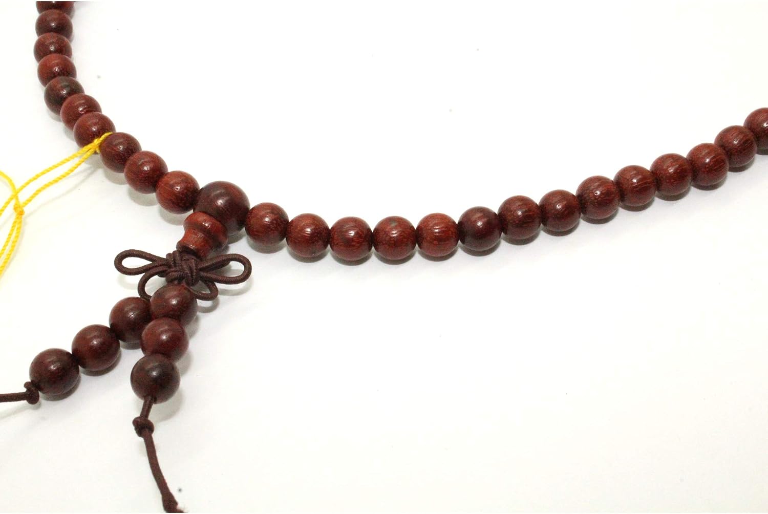 Chinese Yellow Rosewood Beads Rosary Praying Necklace Aws221