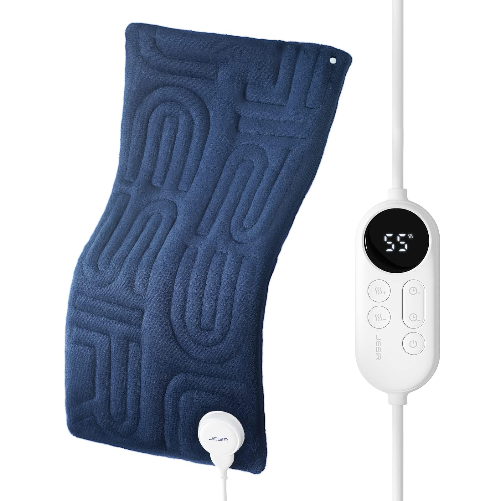 Heating Pad XL, Carbon Fiber Far Infrared Pain Relief for Back, Cramps, Shoulder, Electric Heating Pad with Memory Function, Auto Shut Off, 6 Heating, Gifts for Mom/Dad/Women/Men, 12x24, Blue