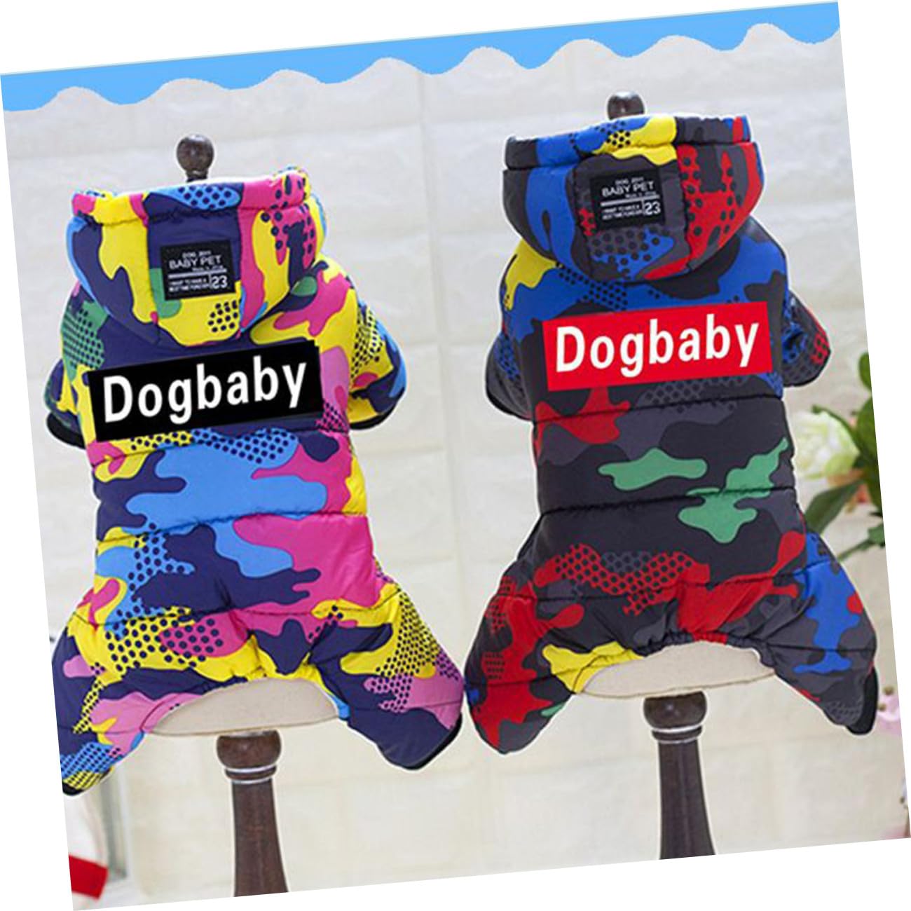 ULTECHNOVO Hundewinterjacke Camouflage Für Kleine Hunde Wasserabweisendes Warmes Design Mit Knopfverschluss Für Outdoor-aktivitäten s Schwarz