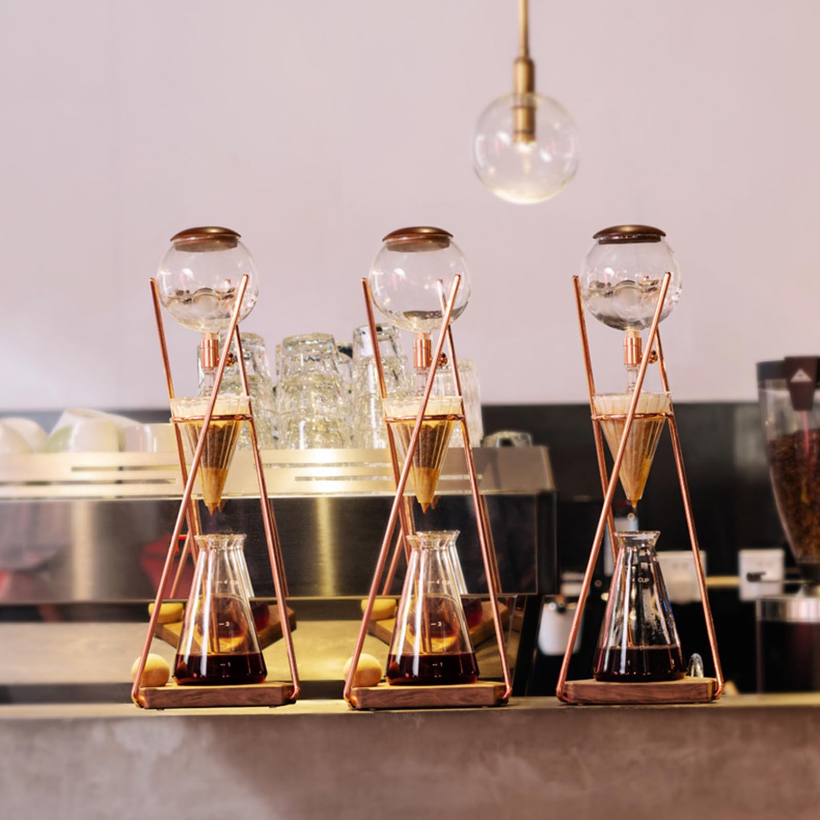 Cold Brew Coffee Tower, 500 Ml Eiskaffeemaschine, Mit Slow Drip-Technologie, Edelstahlständer, Glaskanne, Handgespülter Espresso, Ergibt 3-5 Tassen