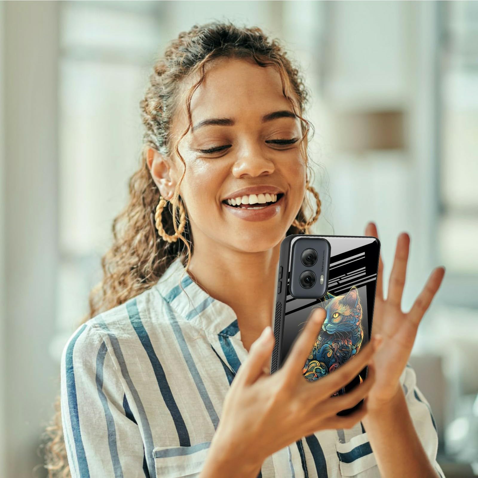 Funda para Motorola Moto G Play 5G 2024 con protector de pantalla, cubierta trasera delgada de vidrio templado para mujer, funda protectora de TPU suave a prueba de golpes para Moto G Play 5G