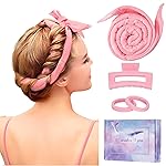 Upgraded 60 Extra Long Soft Heatless Hair Curlers to Sleep In, No Heat Hair Rollers (Pink)