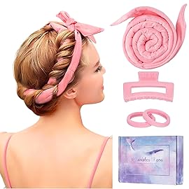 Upgraded 60 Extra Long Soft Heatless Hair Curlers to Sleep In, No Heat Hair Rollers (Pink)