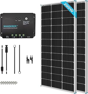 Renogy 200W Solar Panel Kit RV solar panel kit 12V, 200watt Mono solar kit of high effiency with 30A PWM Charge Controller for RV, Trailer, Off-Grid PV