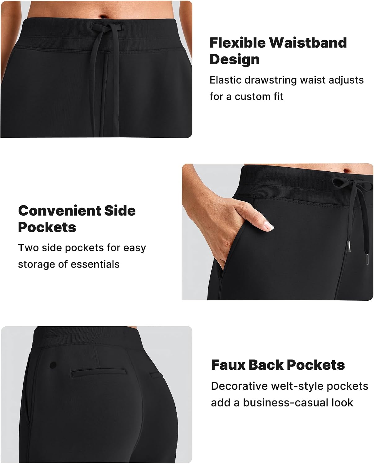 G4Free Smoofit Modal Soft Women Wide Leg Sweatpants Drawstring Casual Lounge Dress Pants with Pockets