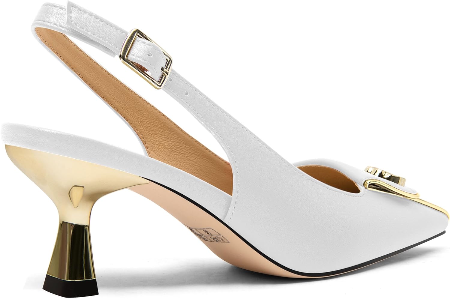 Women's Kitten Heels Slingback Square Toe Low Heel Pumps Closed Toe Matte Slip On high Heels Womens Work Dress Office Wedding Party Shoes 2 Inch - Image 6